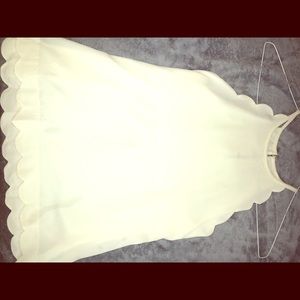 White Scalloped Tank